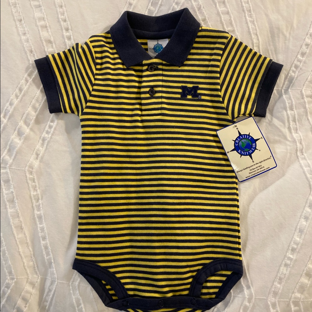 Michigan collared onesie.